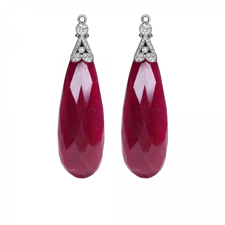 Ruby Rough With Arabesque Caps