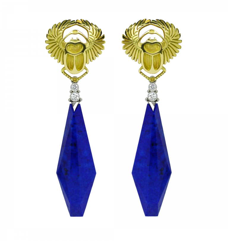 Scarab and Lapis earrings