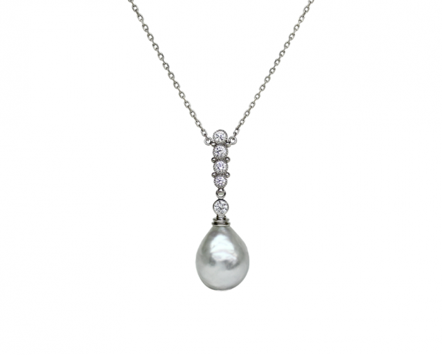 Line Necklace with Pearl