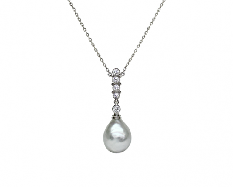 Line Necklace with Pearl